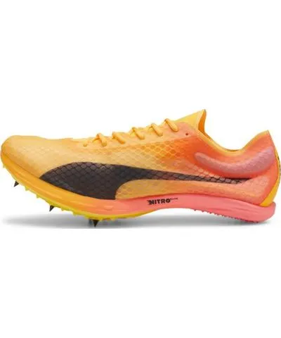 PUMA evoSPEED Distance NITROâ¢ Elite+ 4 Track Spikes Shoes in Sun Stream/Sunset Glow/Black